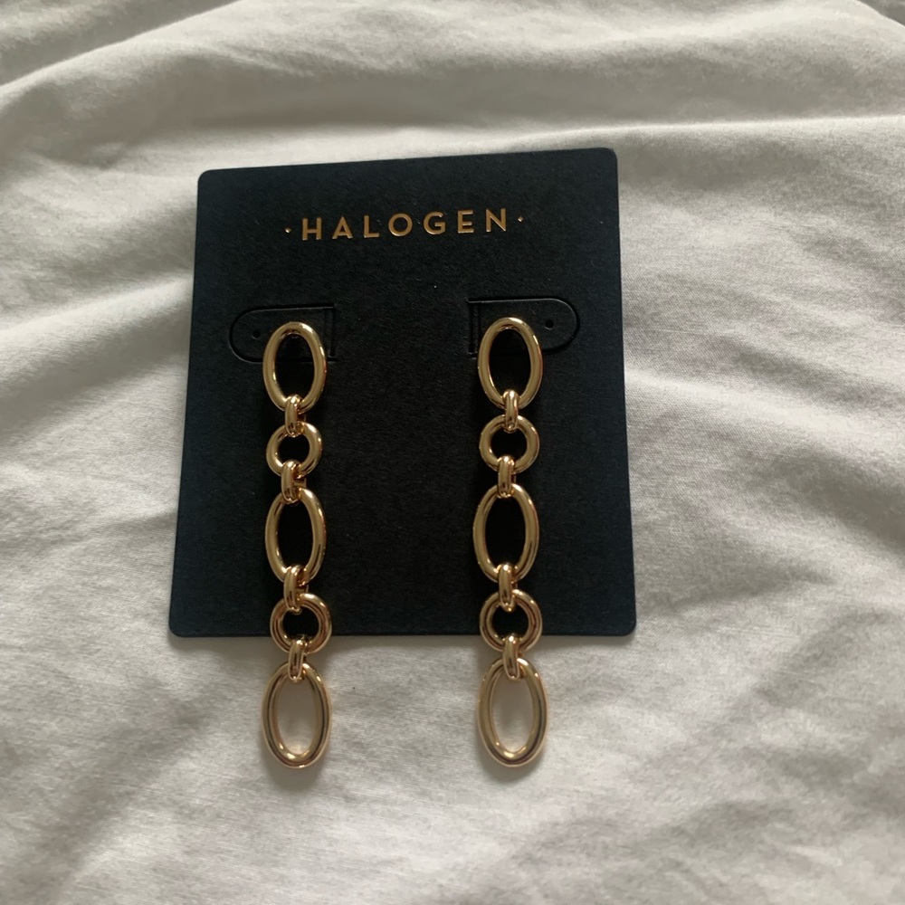 NWT Halogen Gold Chain Earrings